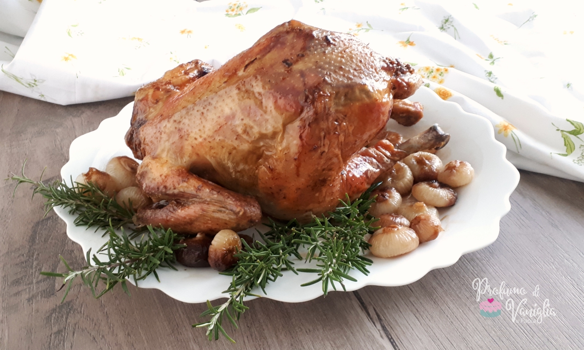 Pollo ripieno al forno