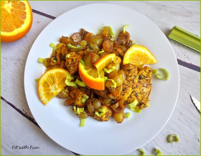 Pollo speziato e aromatizzato in agrodolce di arancia e miele
