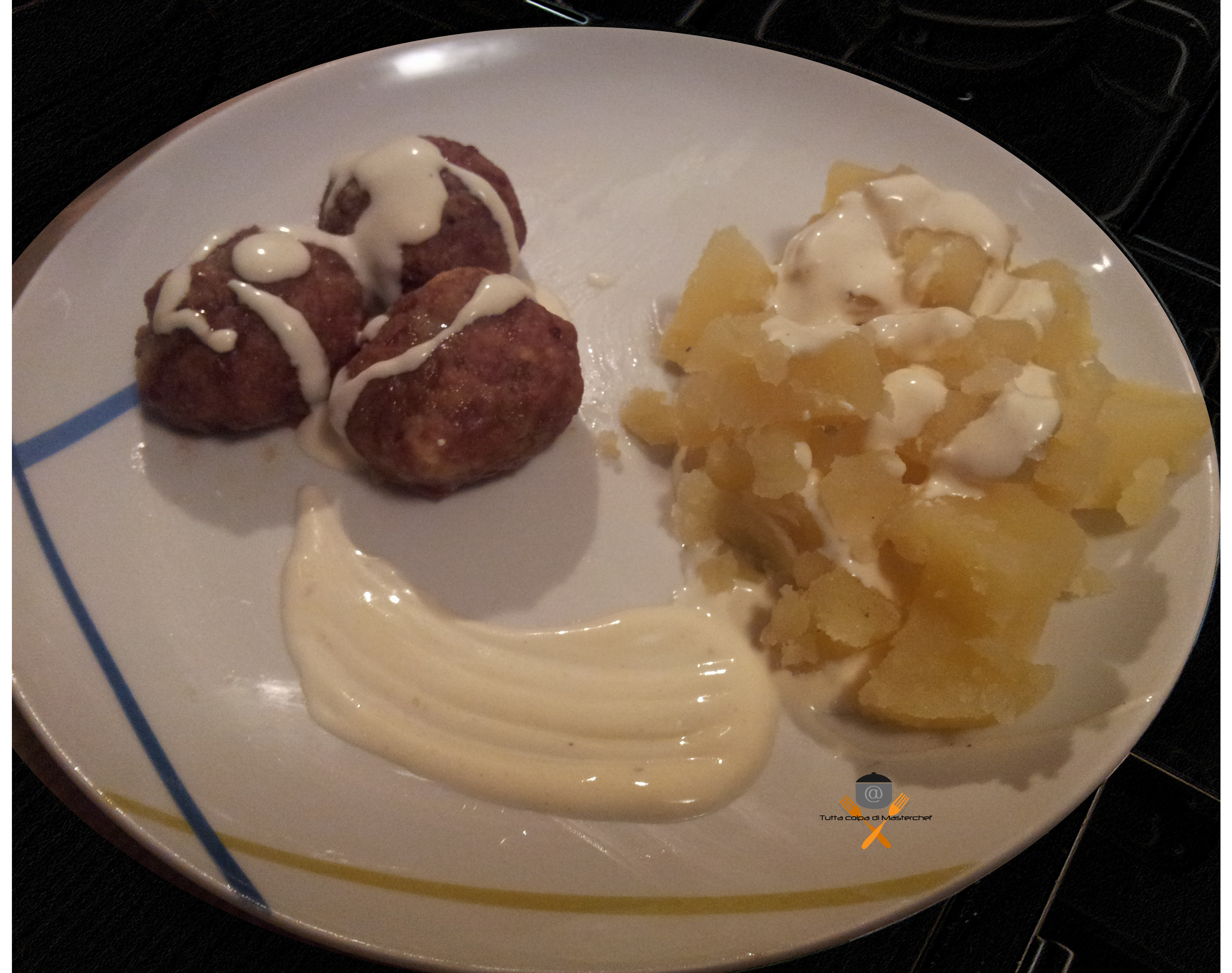 Polpette al forno e patate in salsa