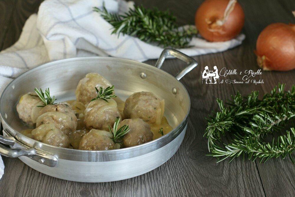 Polpette alle due carni, cremose al vino bianco e rosmarino