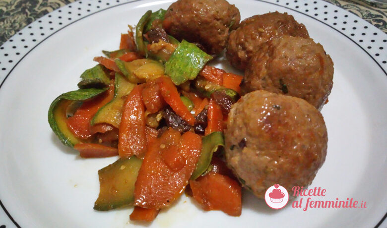 Polpette con verdure in salsa agrodolce