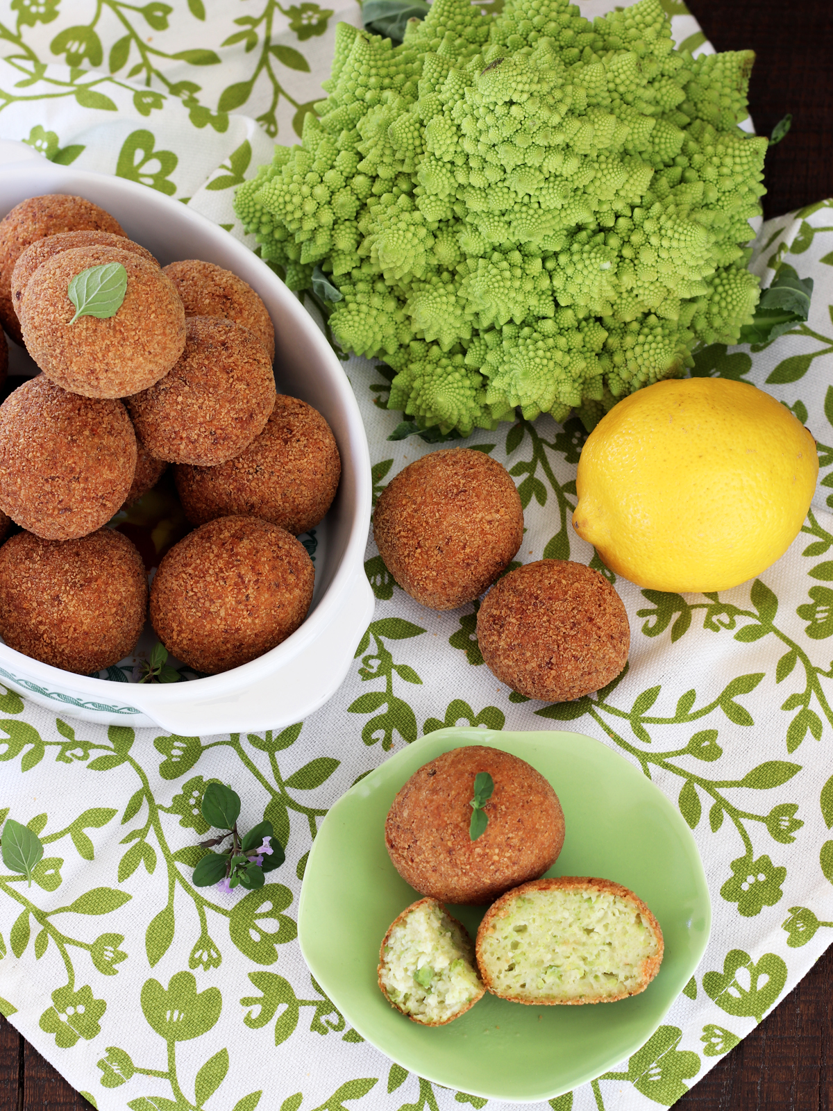 Polpette di broccolo romanesco e limone glutenfree