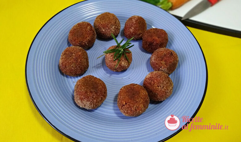 Polpette di carote e rapa rossa vegan e senza glutine