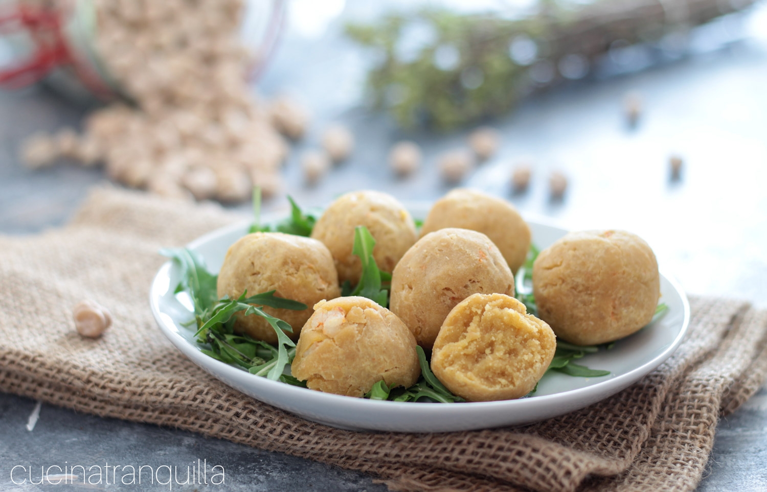 Polpette di ceci e gamberetti