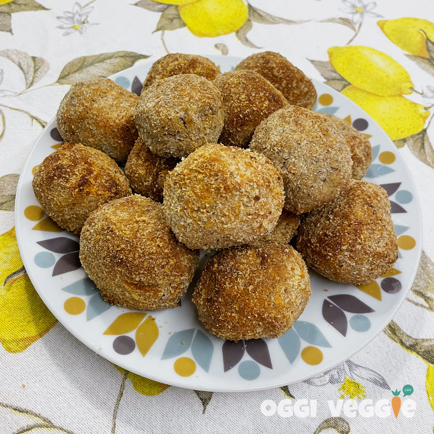 Polpette di ceci e melanzane vegan in friggitrice ad aria
