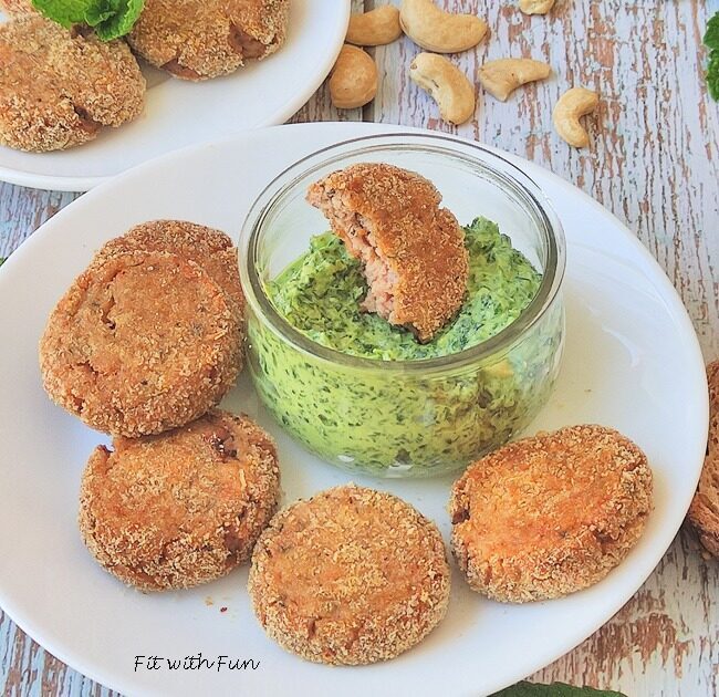 Polpette di fesa con pesto cremoso di rucola e menta