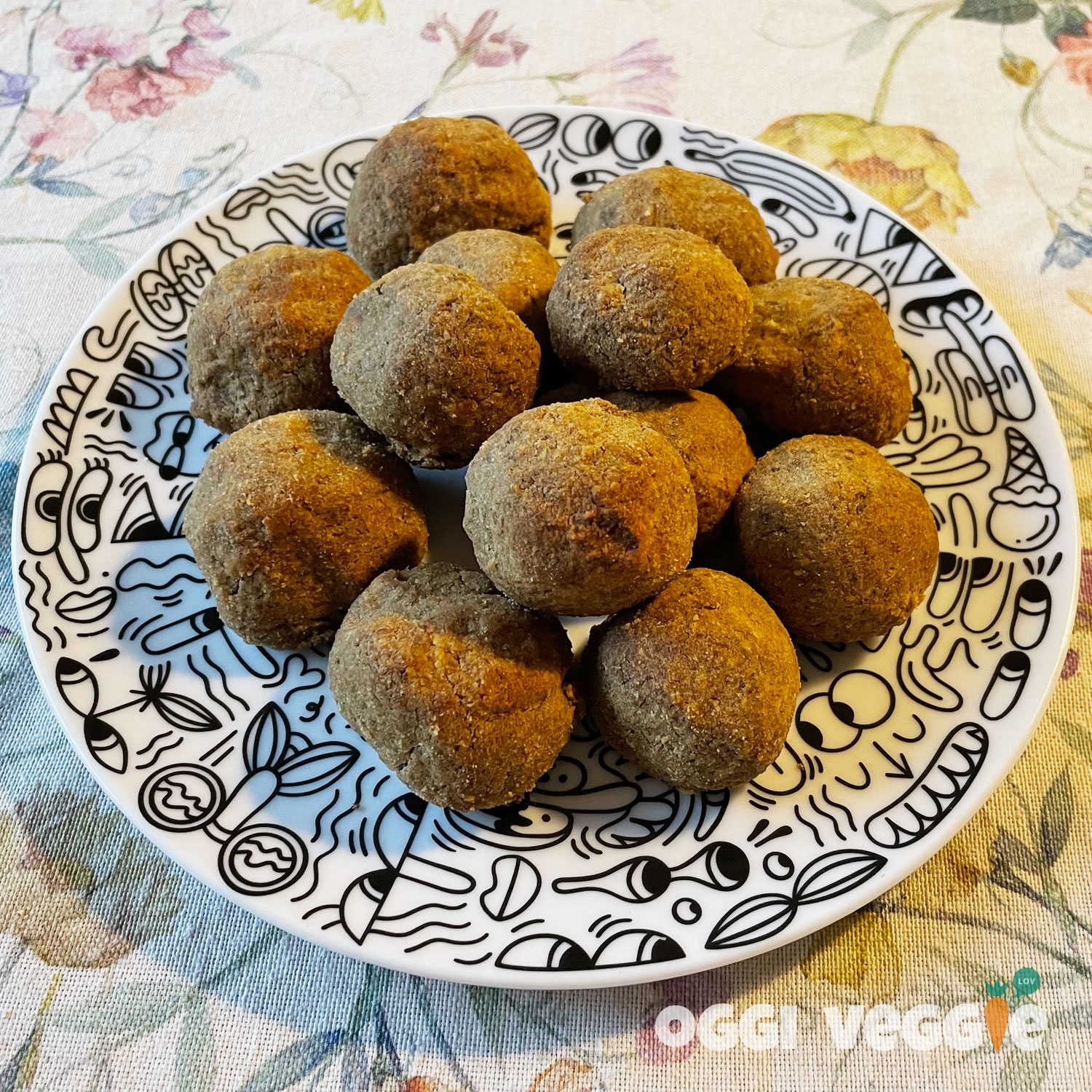 Polpette di lenticchie vegan in friggitrice ad aria