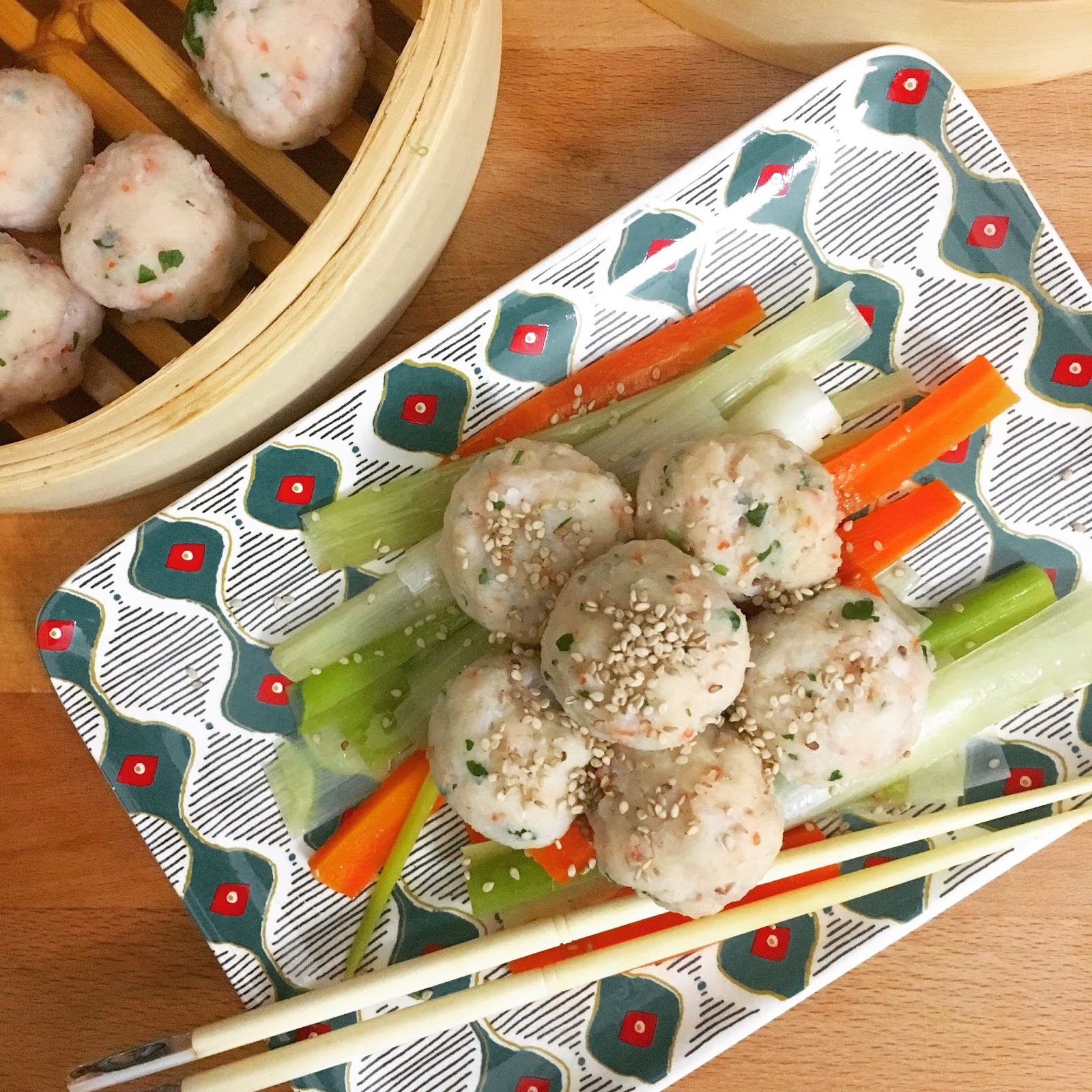 Polpette di mazzancolle al vapore