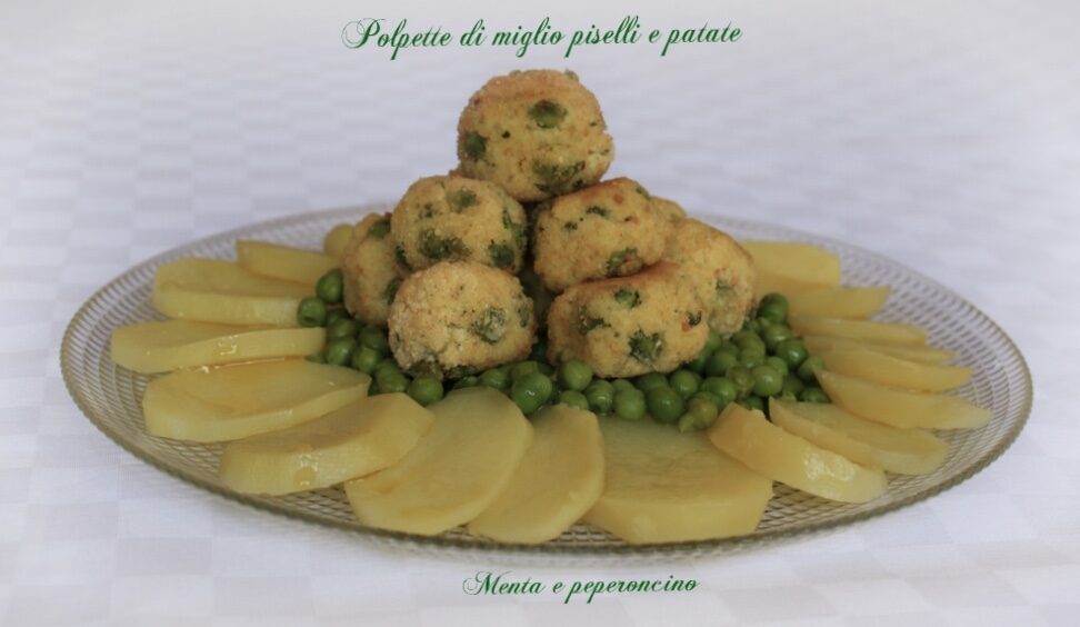 Polpette di miglio piselli e patate
