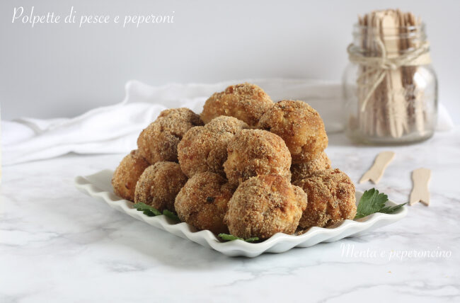 Polpette di pesce e peperoni
