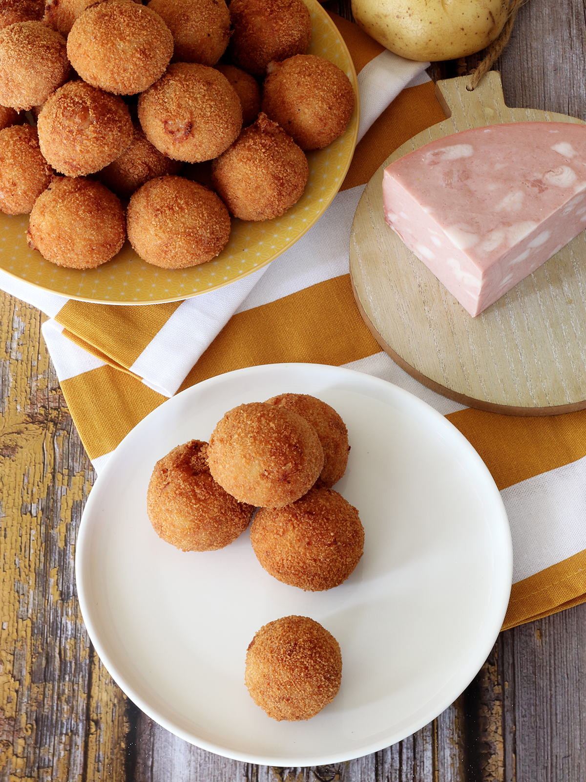 Polpette di purè alla mortadella