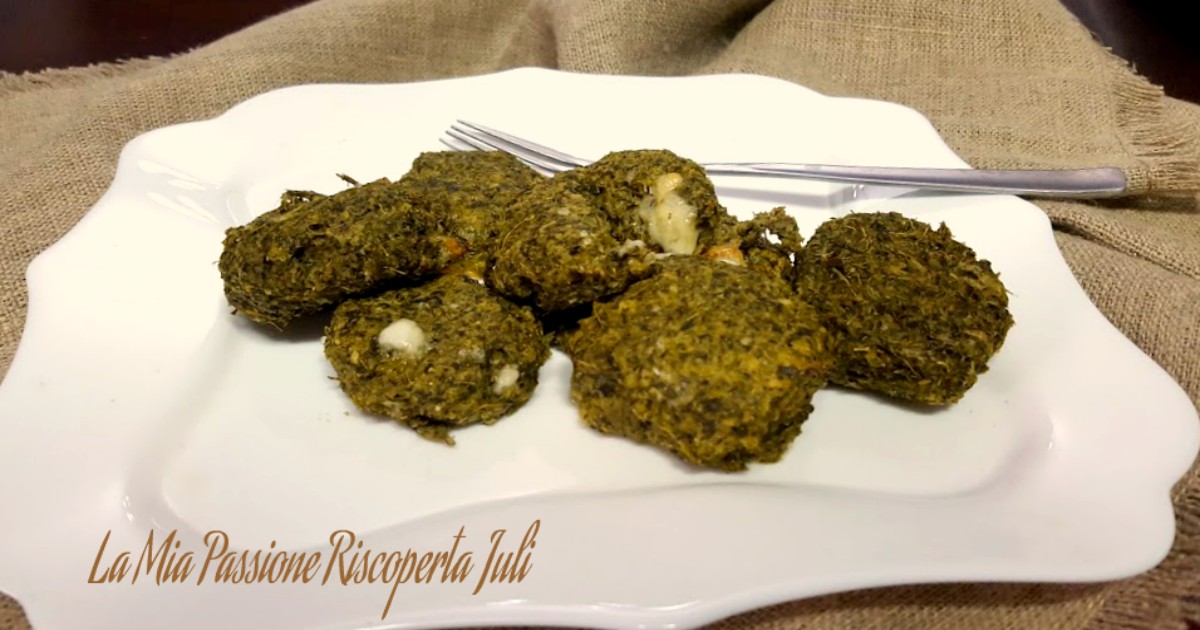 Polpette di qualeddu ripiene di mozzarella   