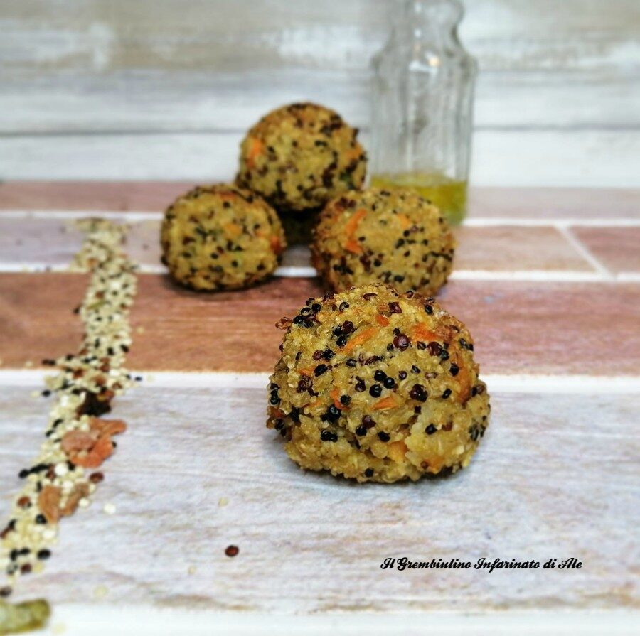 Polpette di quinoa multicolore