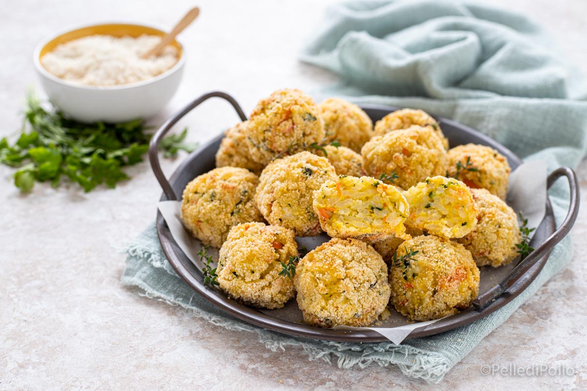Polpette di riso e verdure al forno