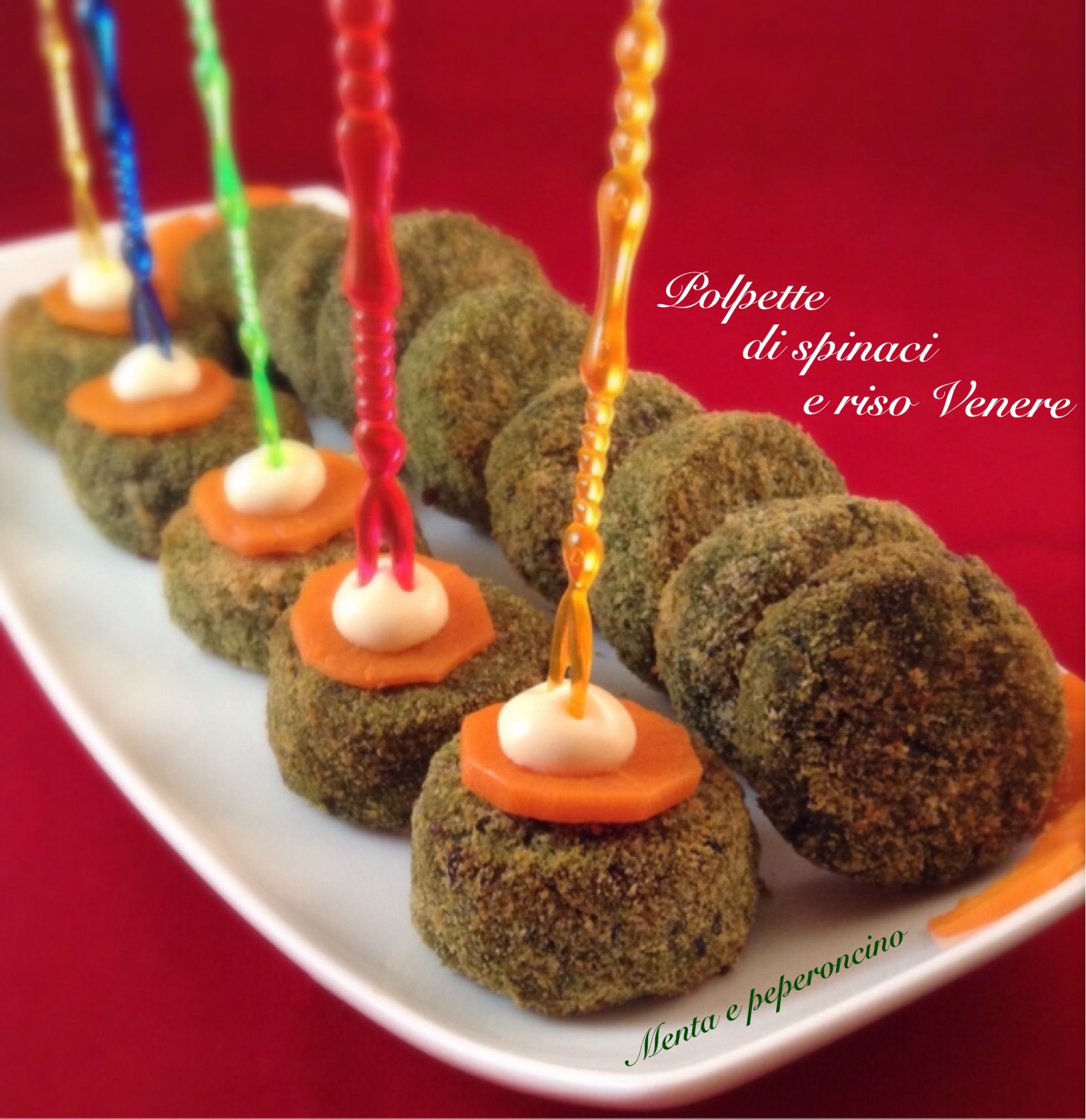 Polpette di spinaci e riso venere