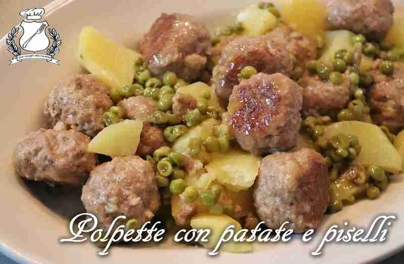 Polpette in umido con patate e piselli