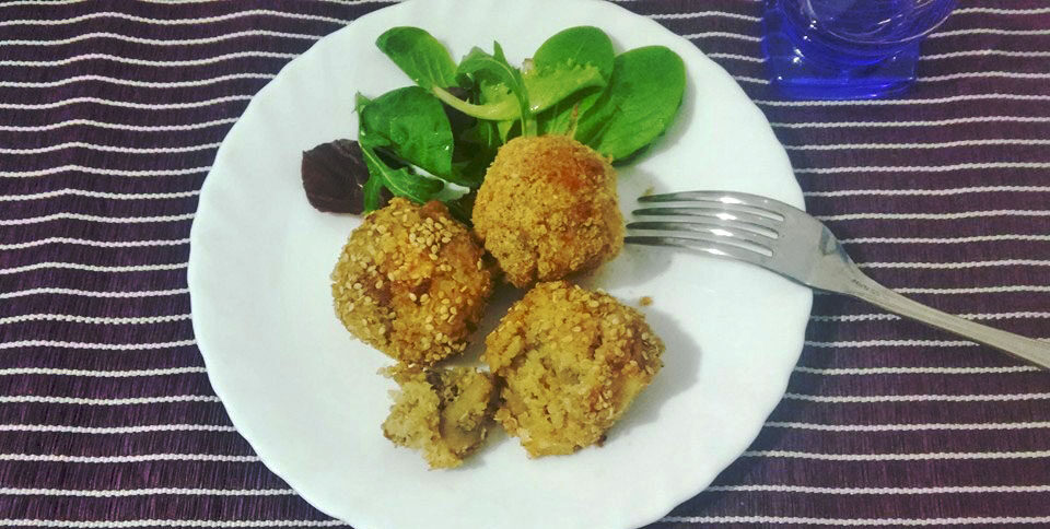 Polpette quinoa e funghi al forno