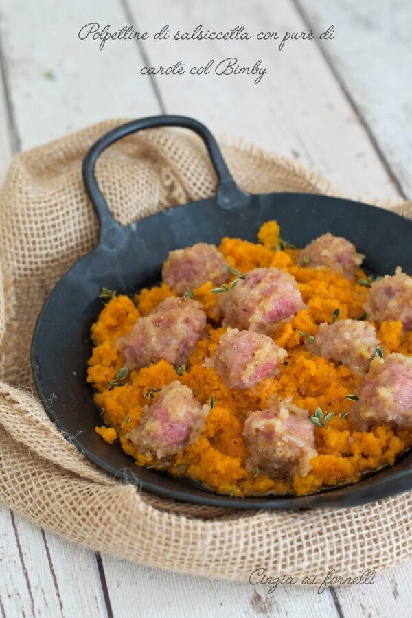 Polpettine con purè di carote col bimby