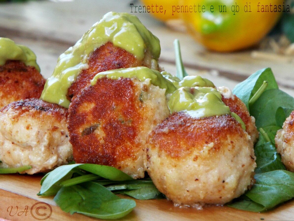 Polpettine di pollo con salsa al guacamole