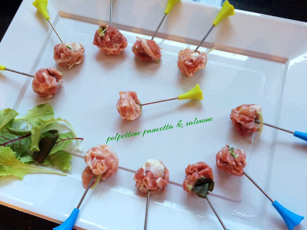 Polpettine pancetta e salmone