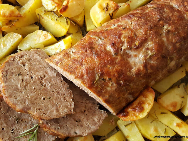 Polpettone di carne mista con patate, al forno