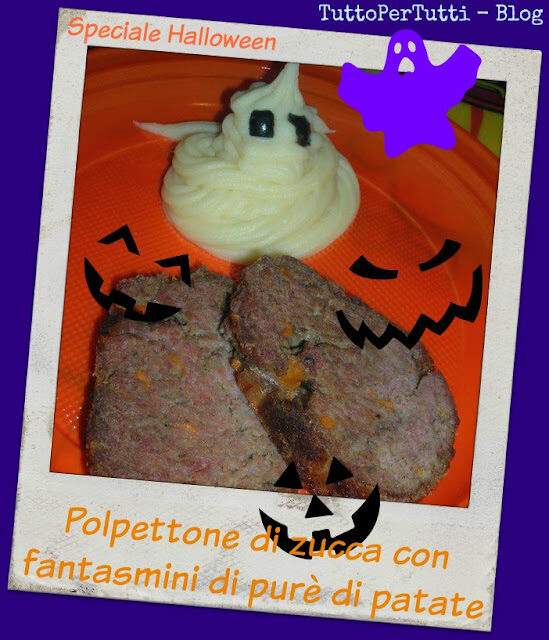 Polpettone di zucca con fantasmini di purè di patate – speciale halloween