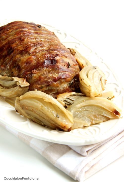 Polpettone e finocchi al forno