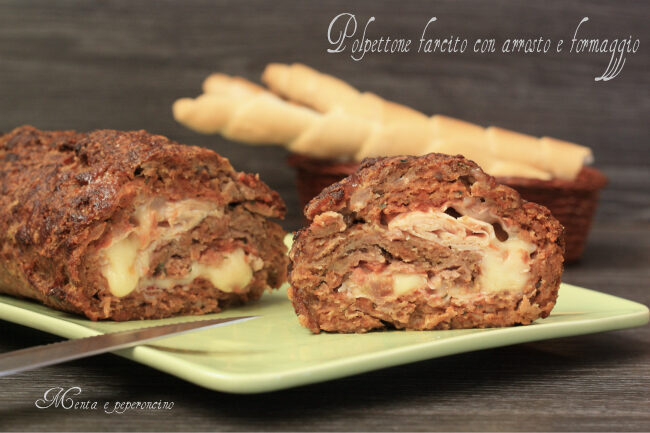 Polpettone farcito con arrosto e formaggio