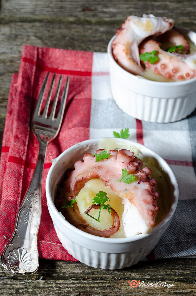 Polpo arrostito con crema di patate