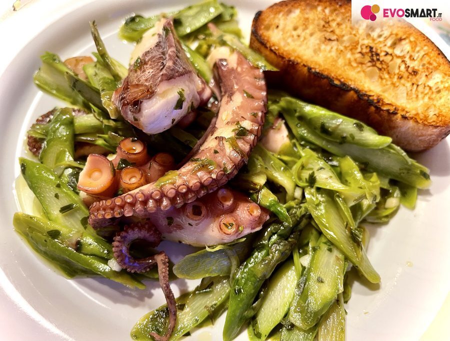 Polpo con asparagi : secondo piatto facile e veloce