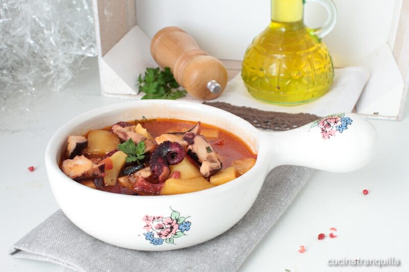 Polpo con patate in umido
