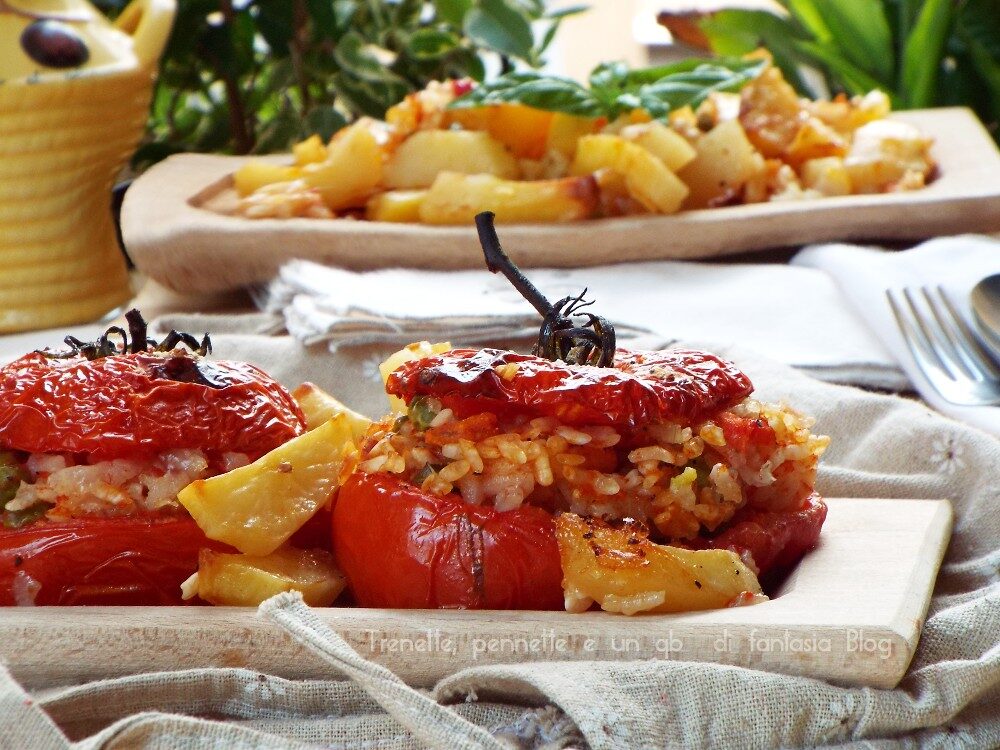 Pomodori ripieni di riso e gamberetti