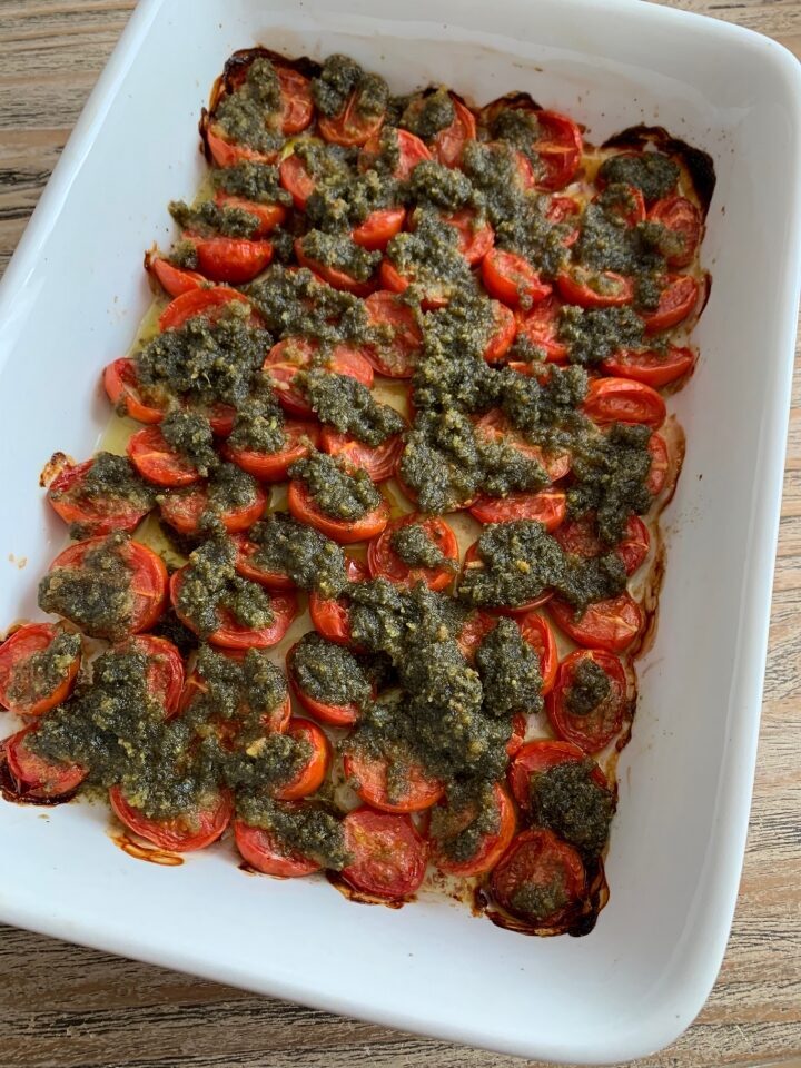 Pomodorini confit al pesto
