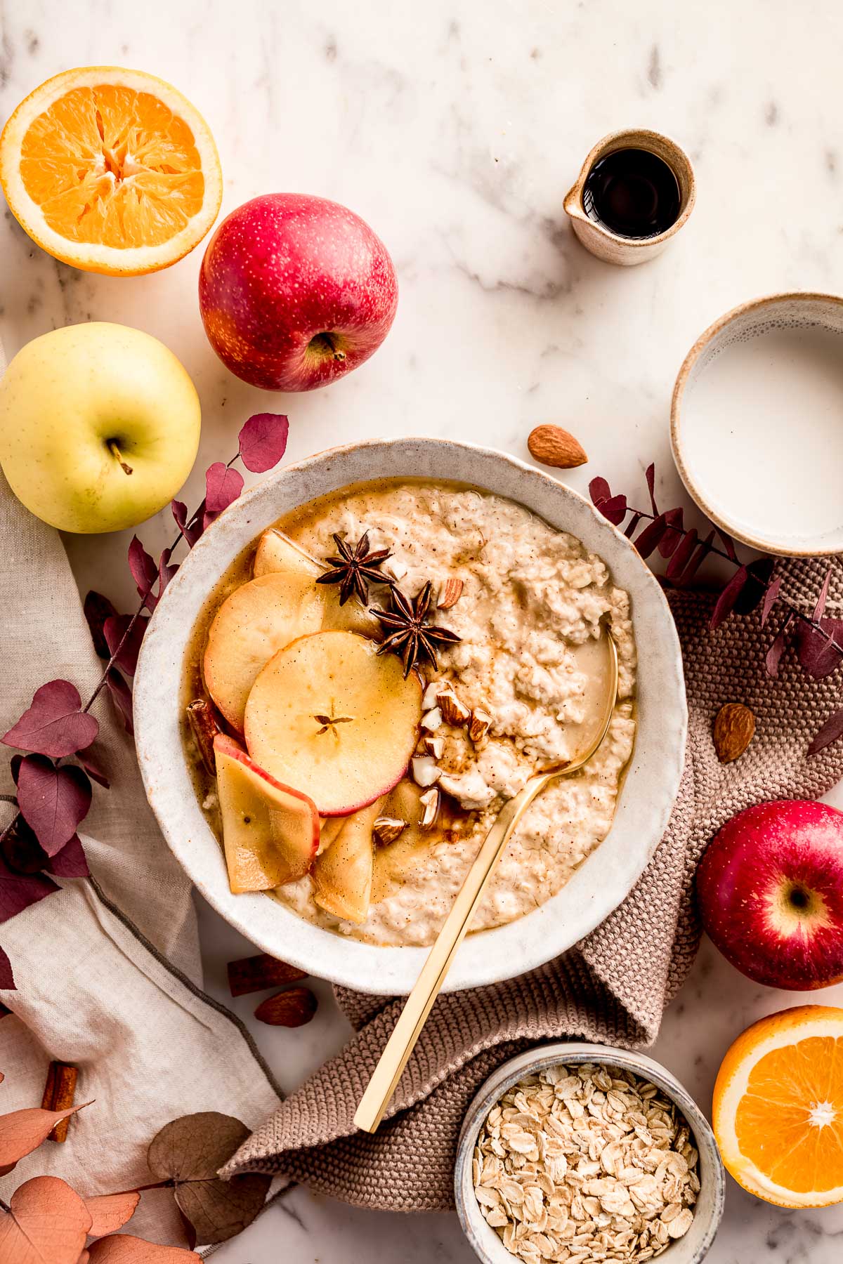 Porridge alle mele cremoso | creamy apple pie oatmeal recipe