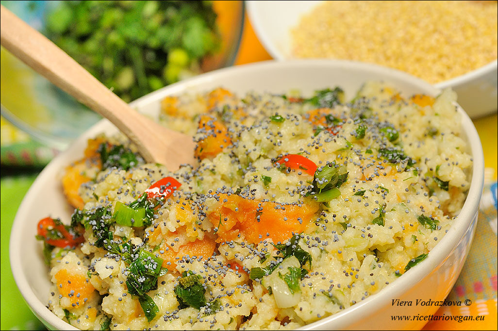 Porridge salato di miglio e batate gluten free