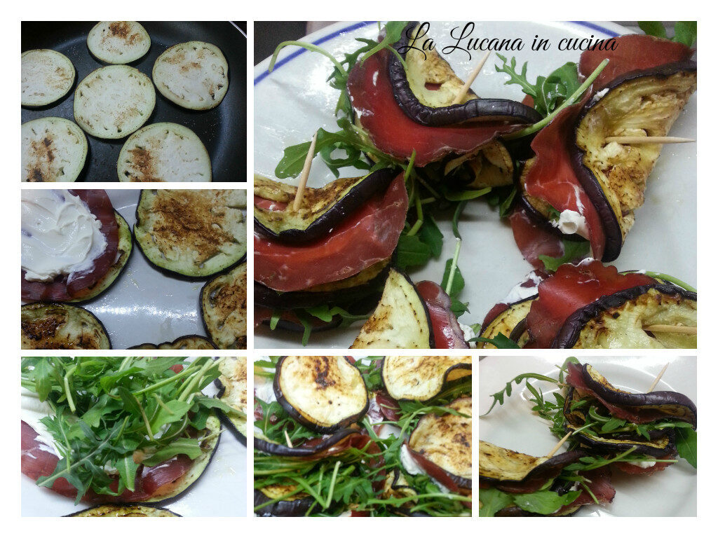 Portafoglio di melanzane, bresaola e rucola