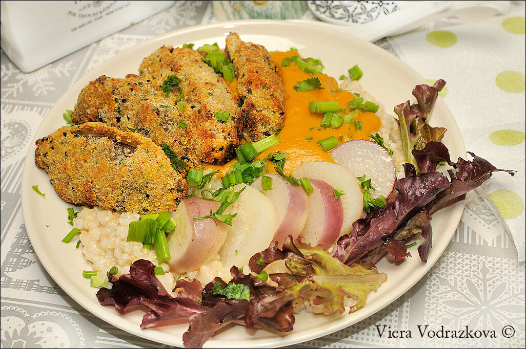 Portobello katsu curry con riso tondo integrale