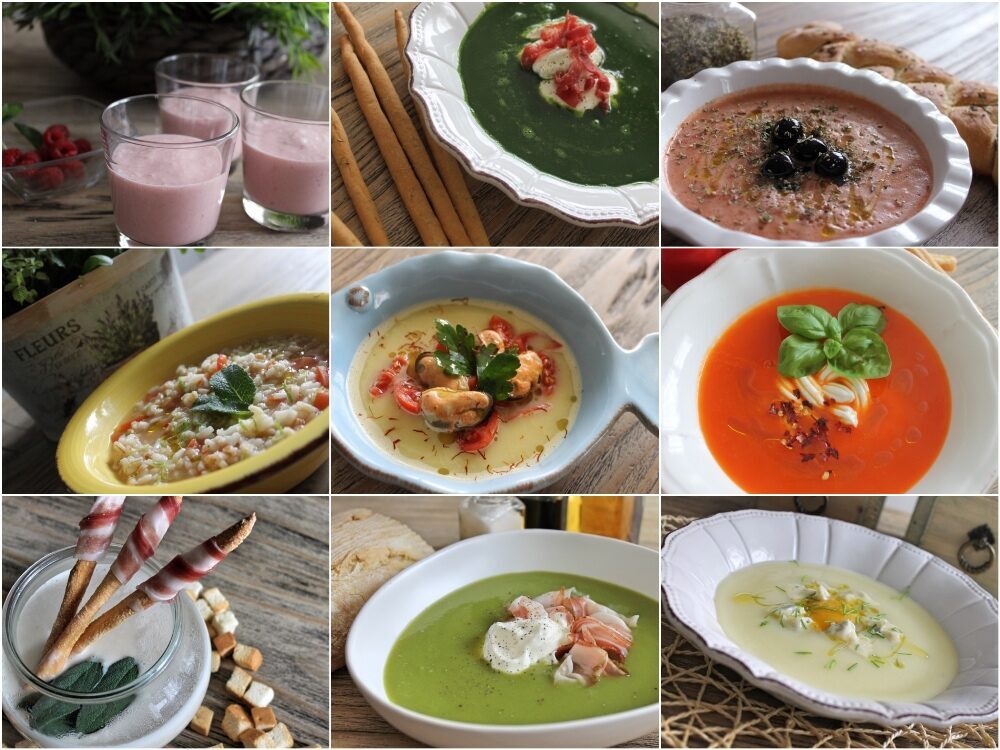 Primavera light e colorata con creme, zuppe e smoothie