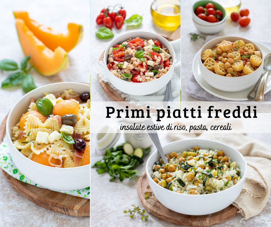 Primi piatti freddi – insalate estive di riso, pasta e cereali