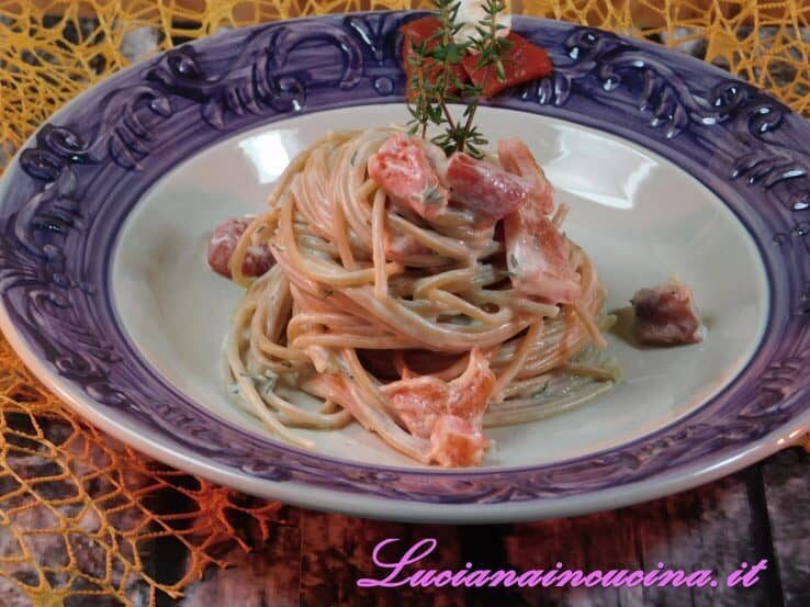 Primo piatto con robiola e peperoni arrosto