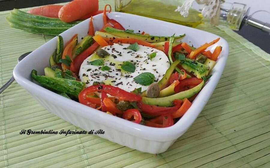 Primosale al forno con julienne di verdure