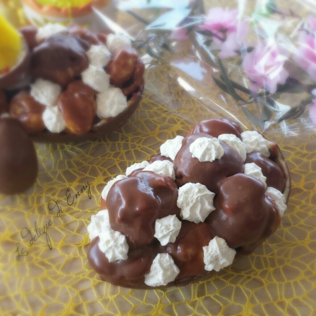 Profiteroles nell’uovo di pasqua
