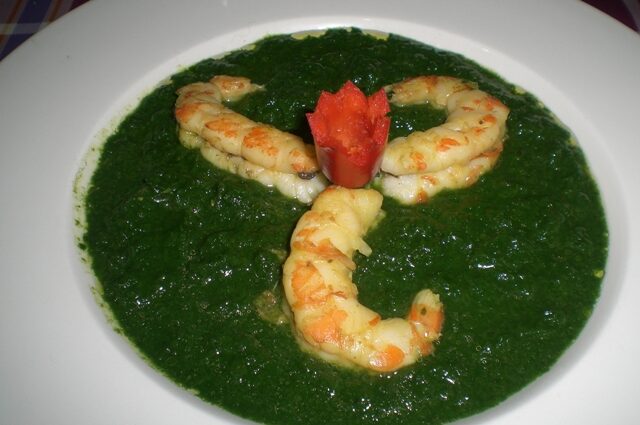 Purea di cime di rapa e gamberoni