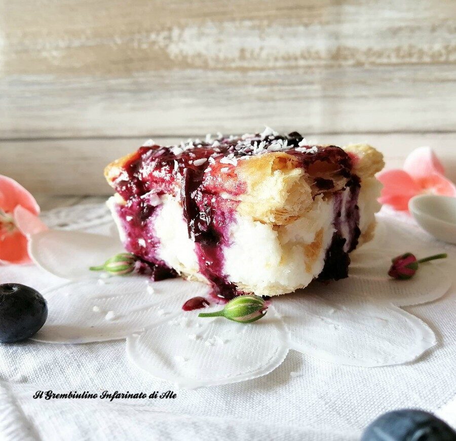 Quadrotti di cocco e ricotta