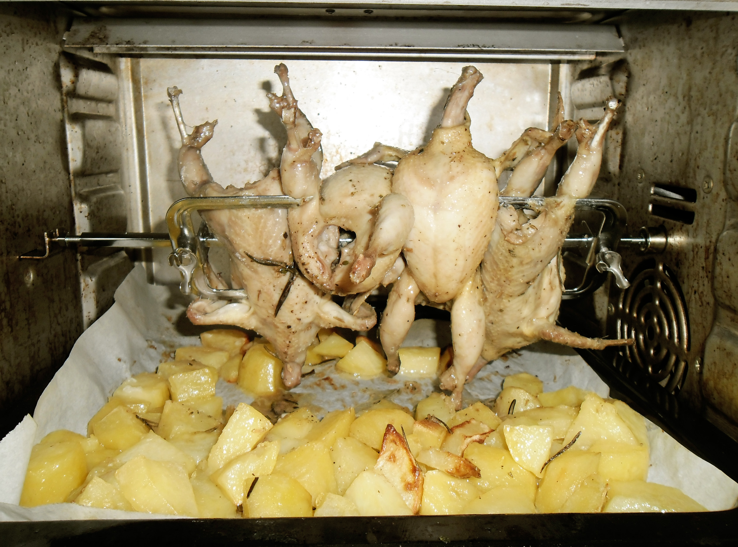 Quaglie al forno con patate