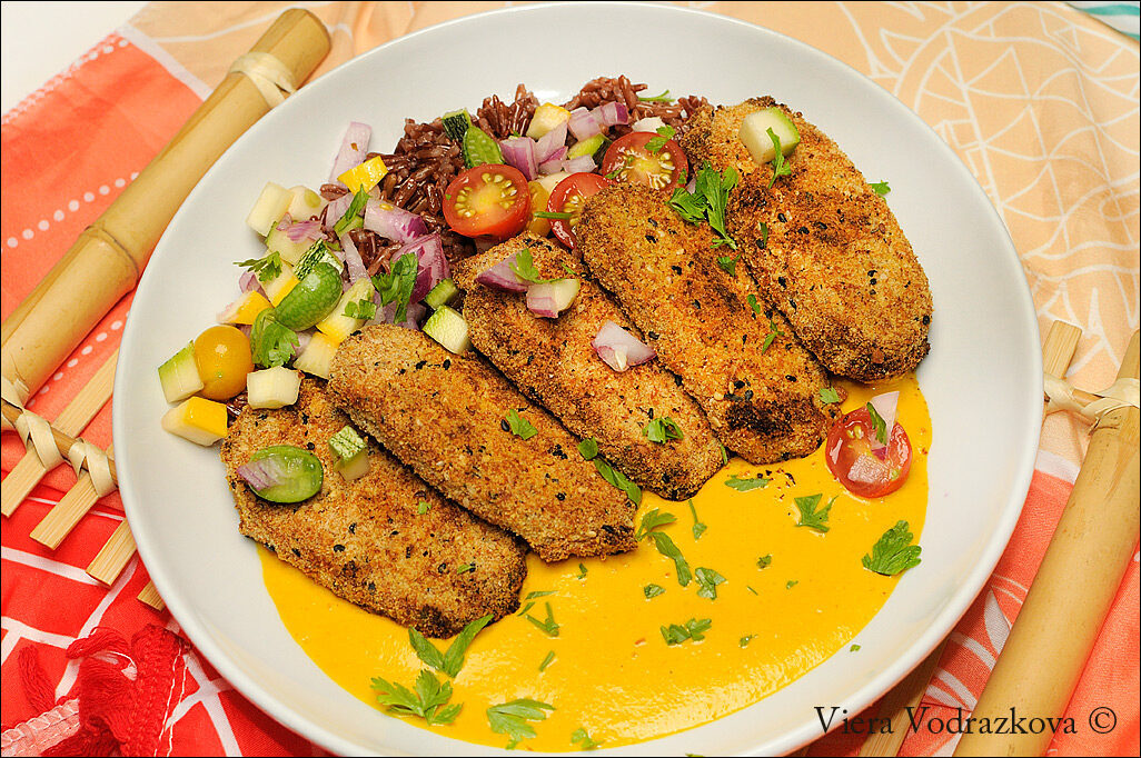 Quasi tempeh katsu a modo mio con riso thailandese