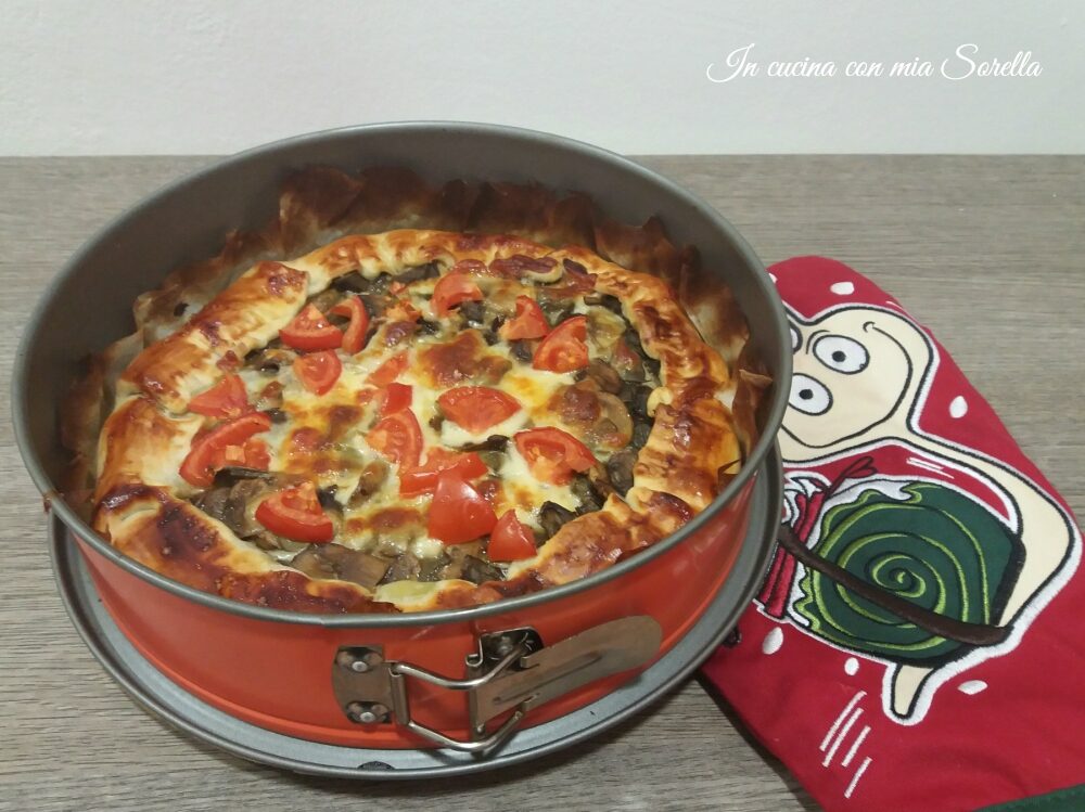 Quiche ai carciofi e funghi autunnale