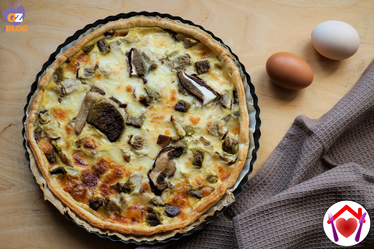 Quiche ai porcini e scamorza
