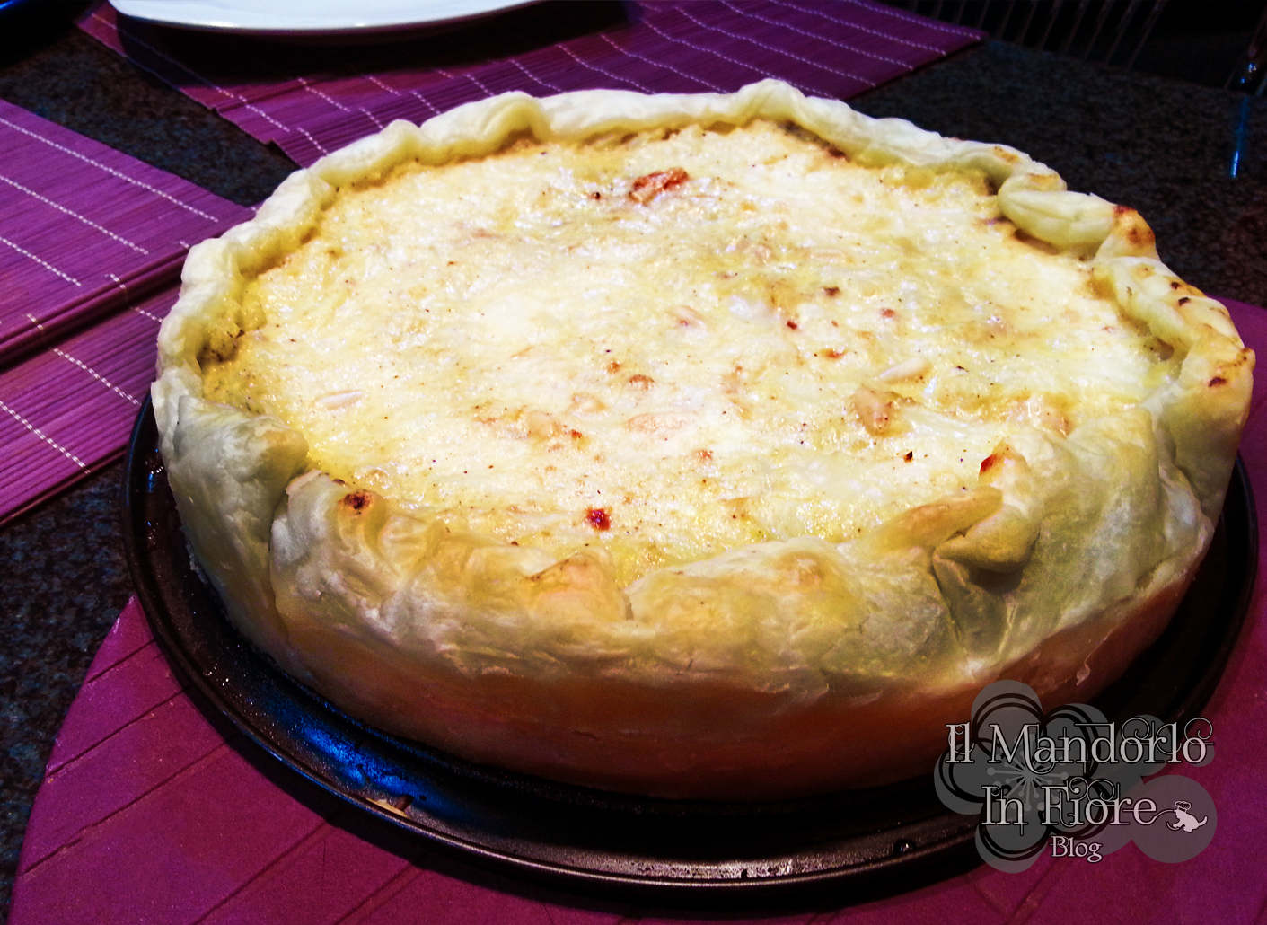 Quiche con cavolfiore noci e pinoli