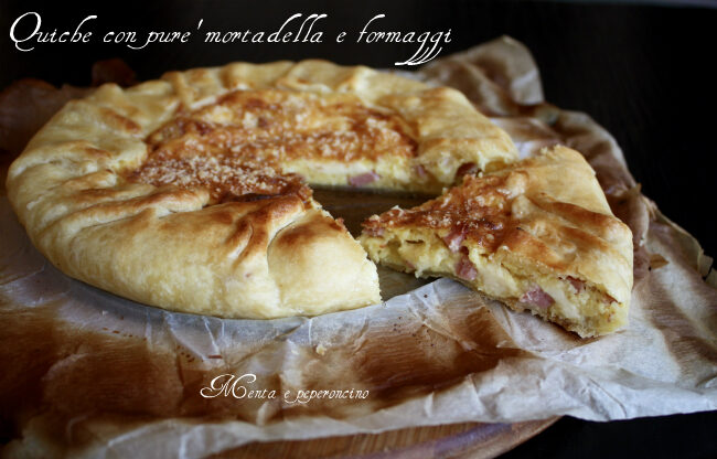Quiche con pure’ mortadella e formaggi